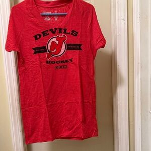CCM Red New Jersey Devils Hockey Logo Tee